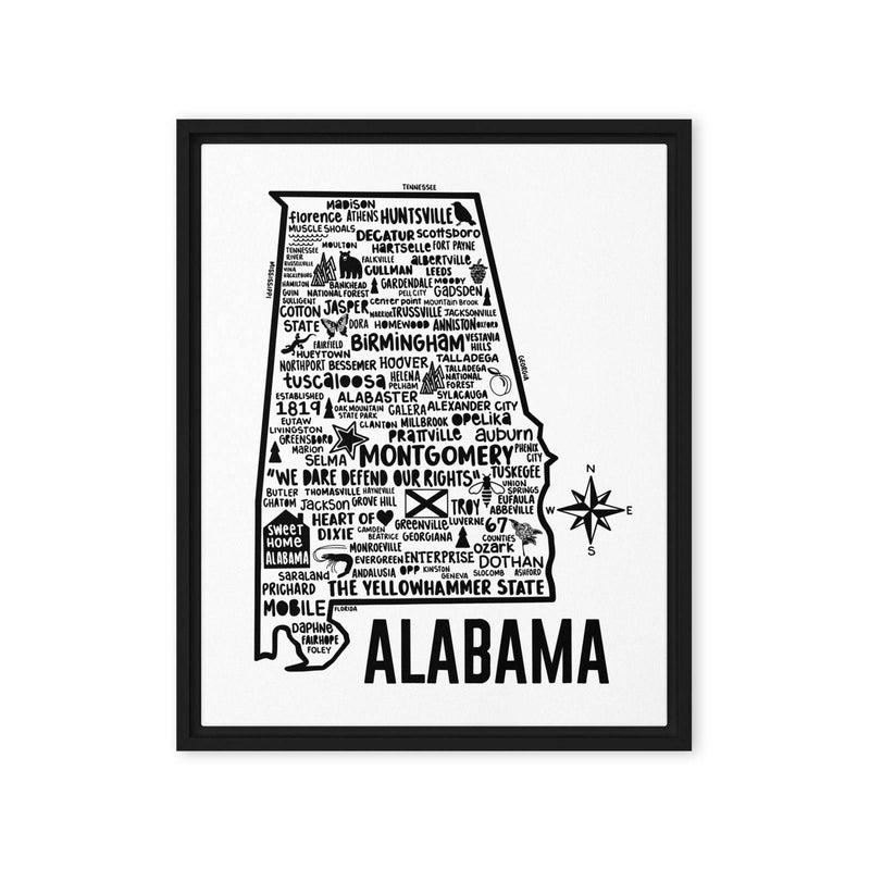 Alabama Framed Canvas Print