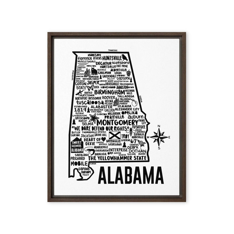 Alabama Framed Canvas Print