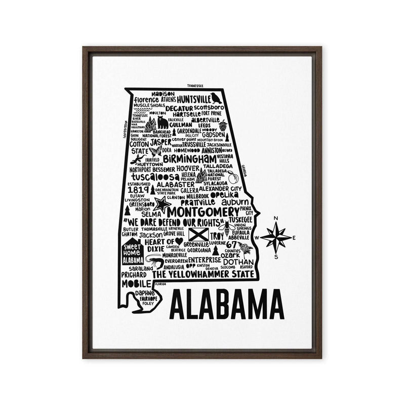 Alabama Framed Canvas Print