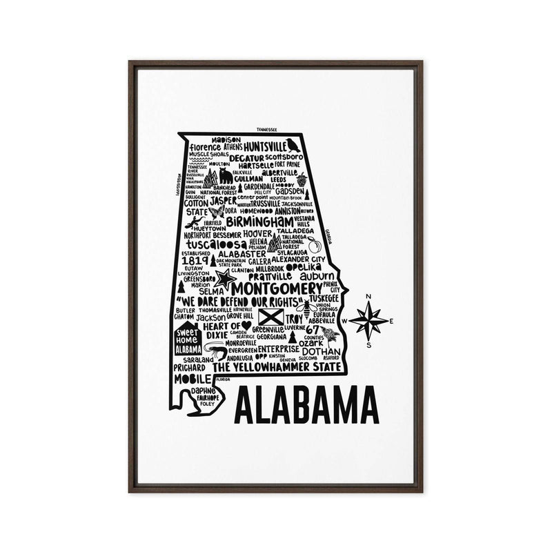 Alabama Framed Canvas Print