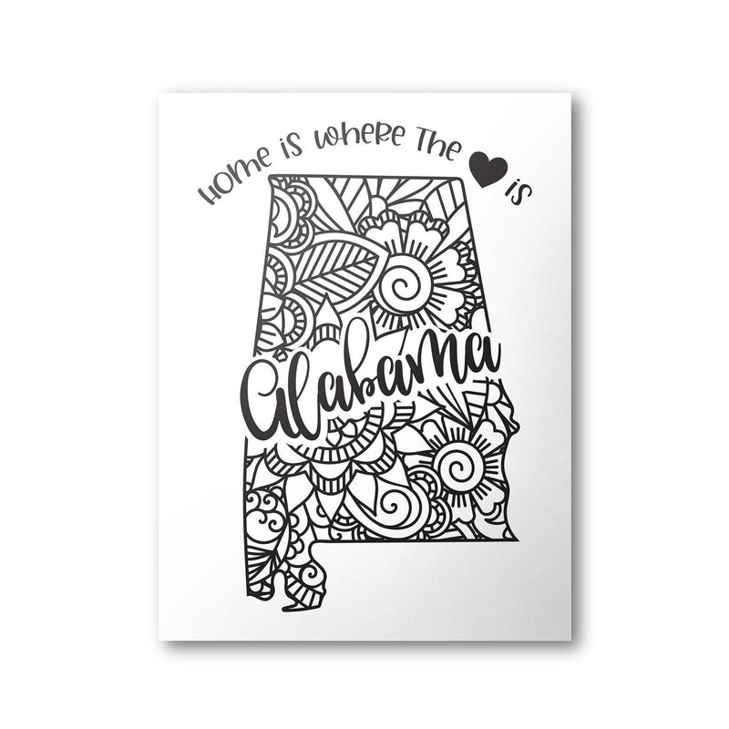 Alabama Poster | Custom Color | Home Is Where The Heart Is