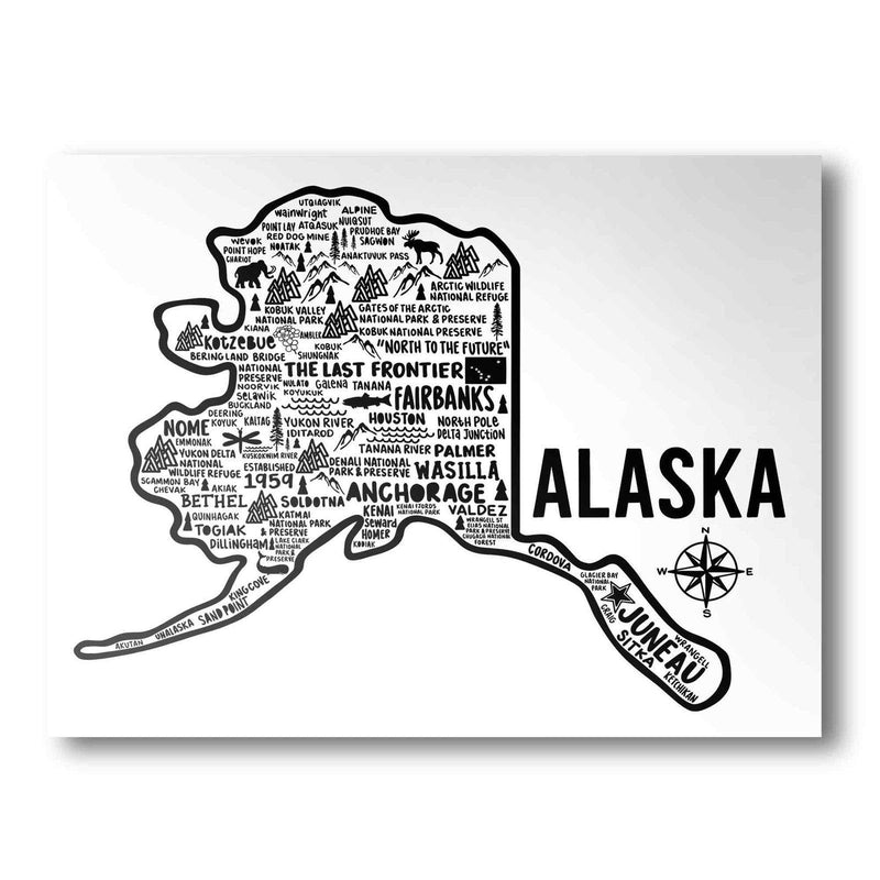 Alaska Map Print | Katie Ford