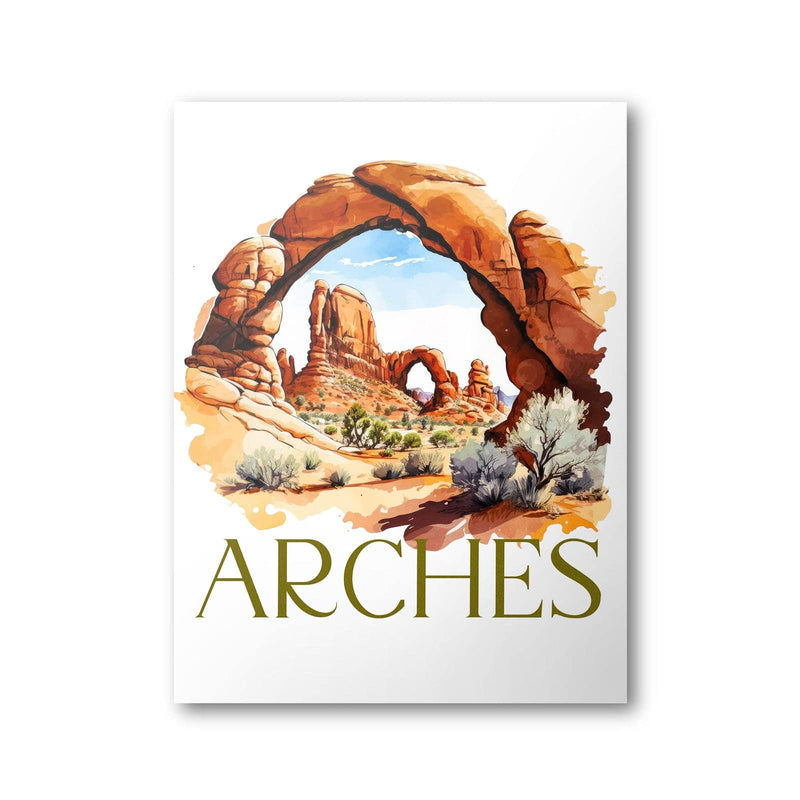 Arches National Park Poster | Watercolor National Park Poster