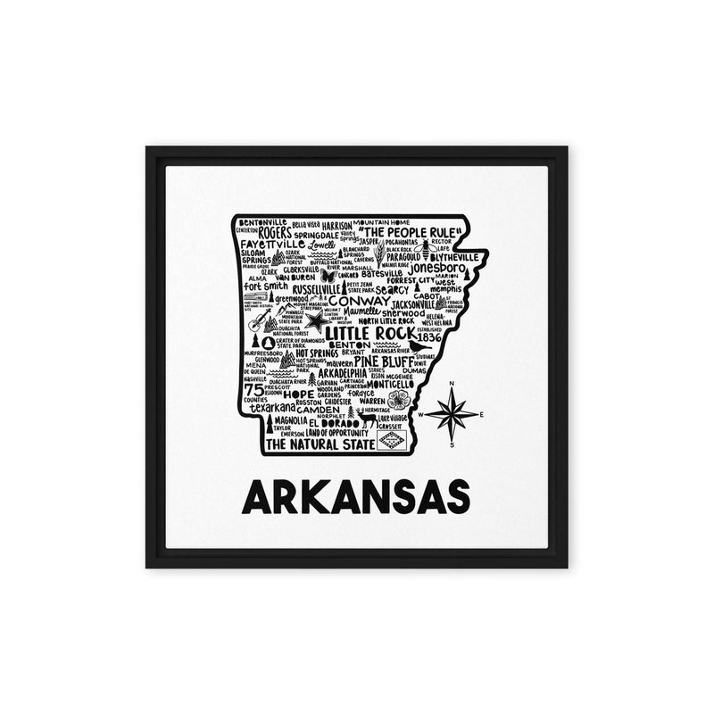 Arkansas Framed Canvas Print