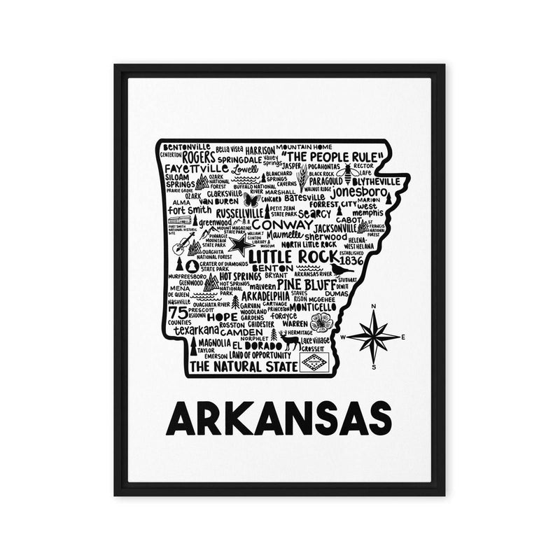 Arkansas Framed Canvas Print