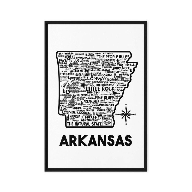 Arkansas Framed Canvas Print