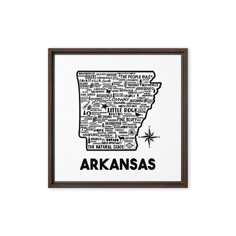 Arkansas Framed Canvas Print