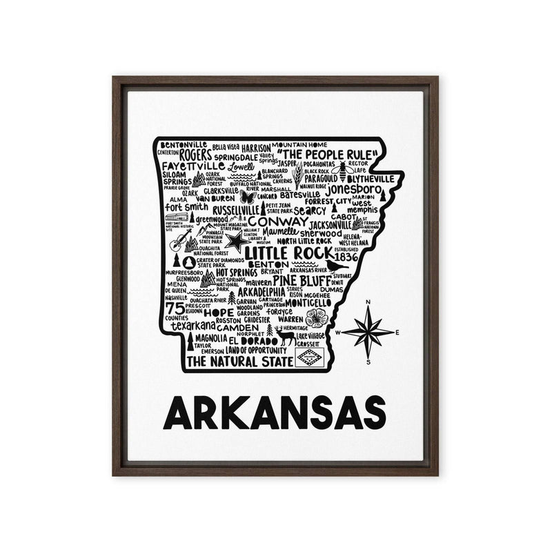 Arkansas Framed Canvas Print