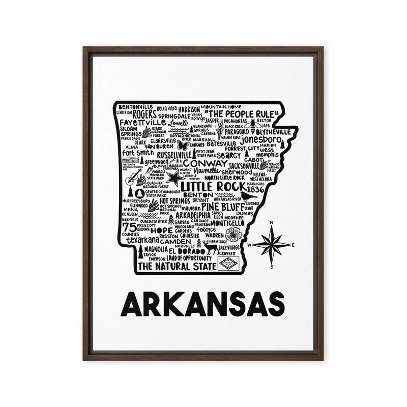 Arkansas Framed Canvas Print