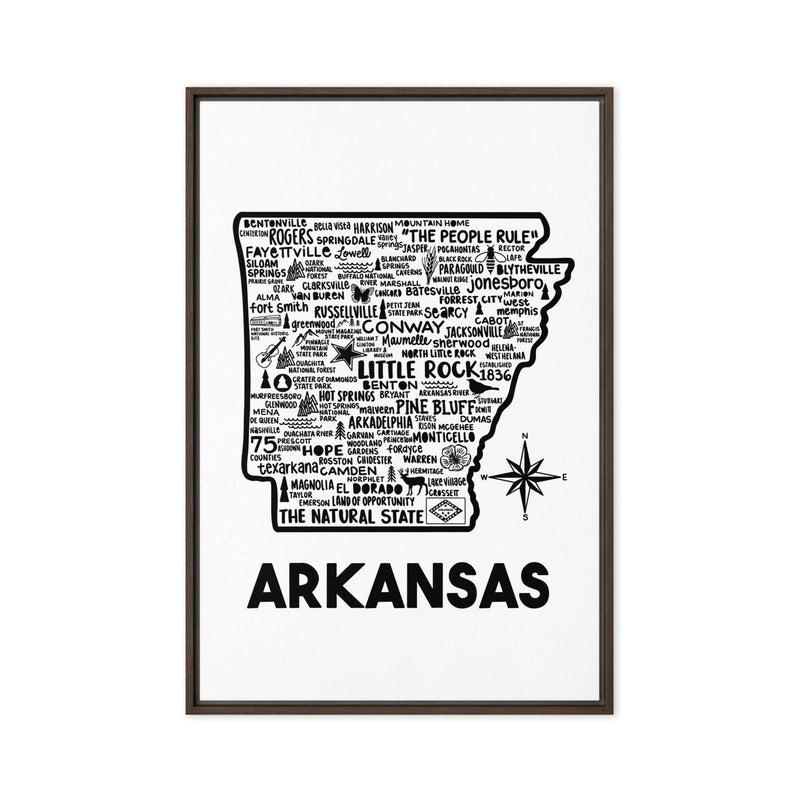 Arkansas Framed Canvas Print