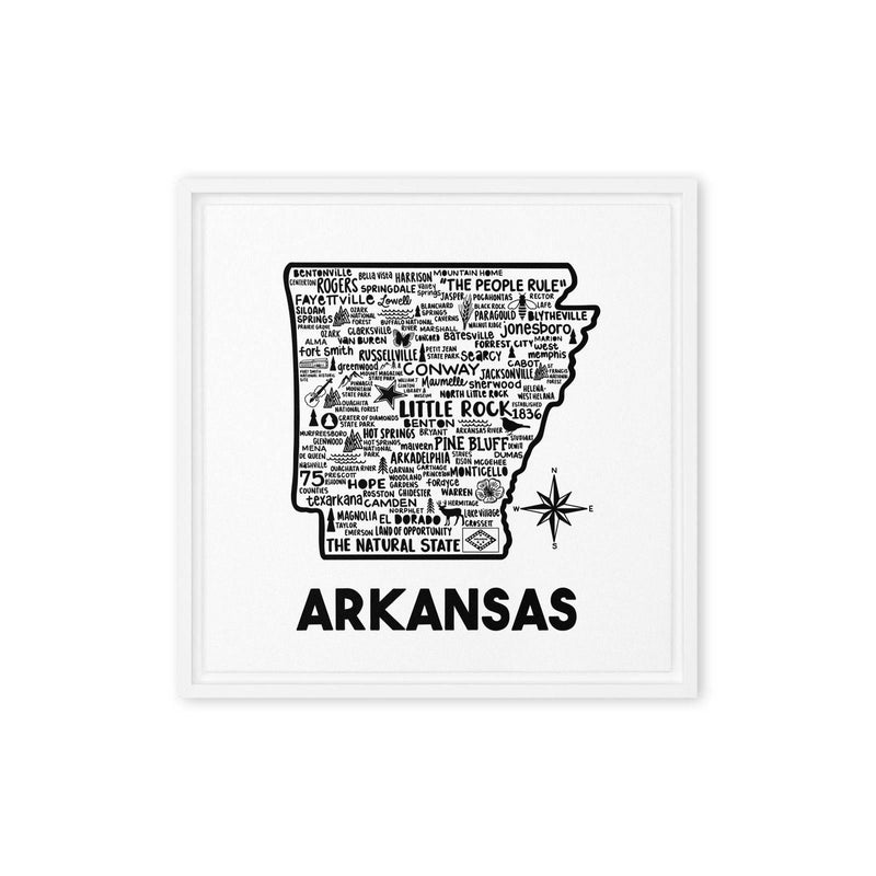 Arkansas Framed Canvas Print