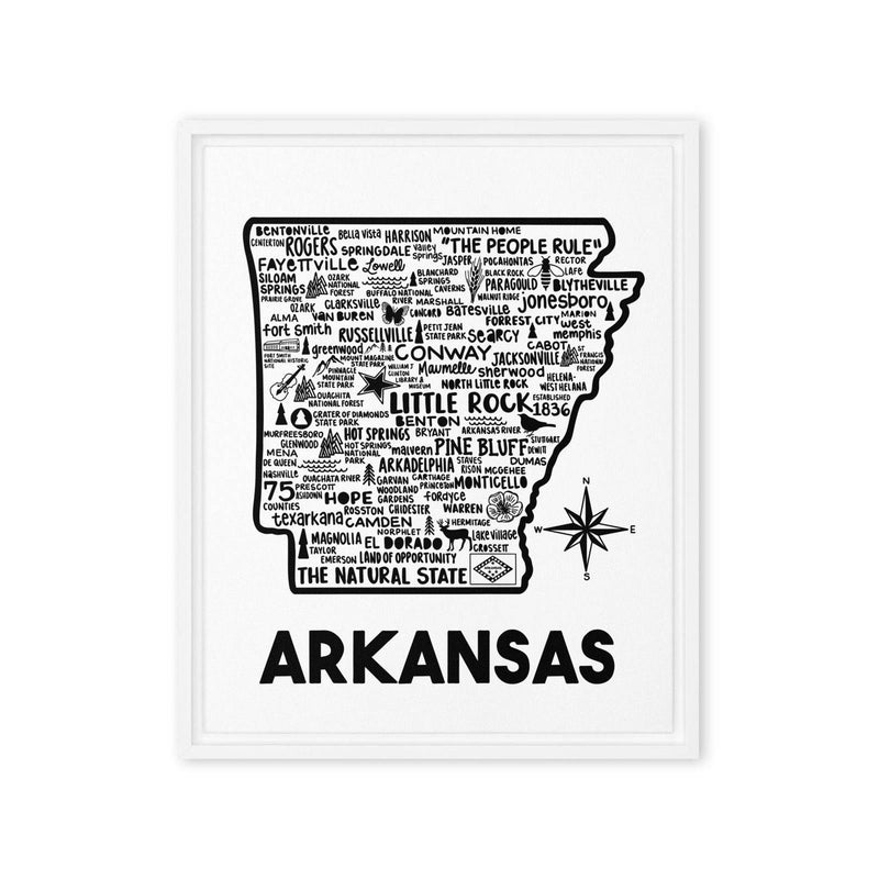 Arkansas Framed Canvas Print