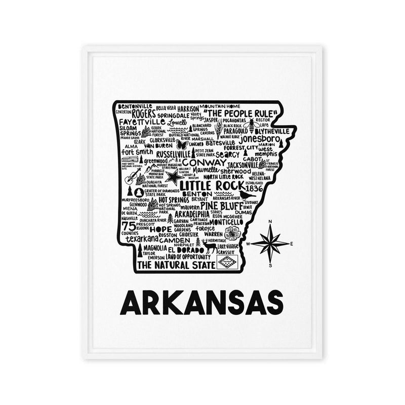 Arkansas Framed Canvas Print