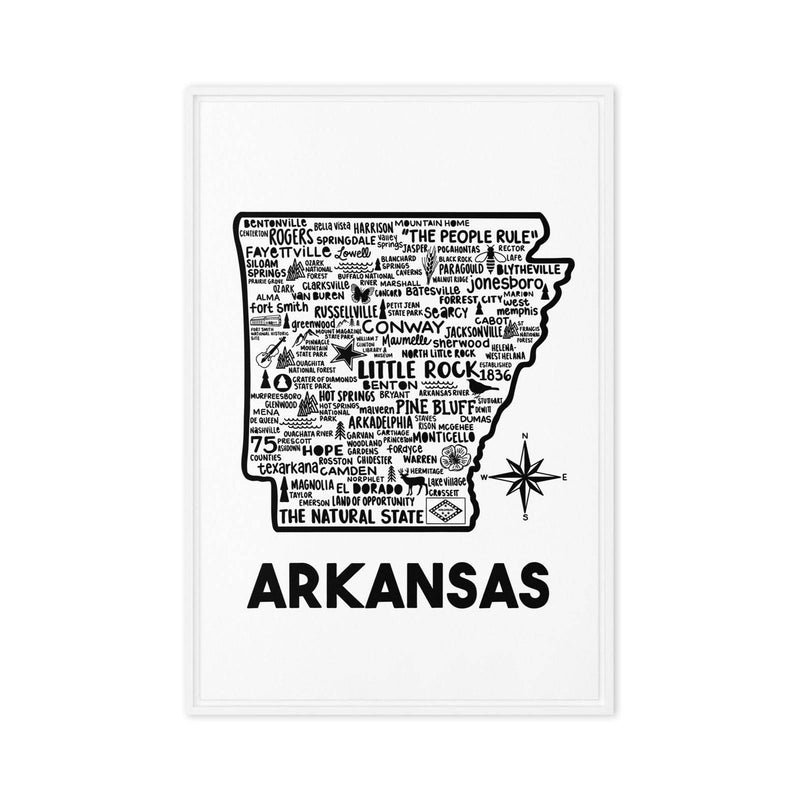 Arkansas Framed Canvas Print