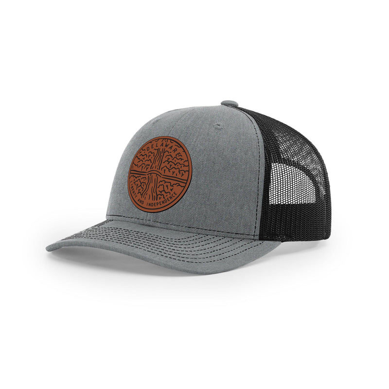 Delaware Hat | Leather Patch Hat | Trucker Hat