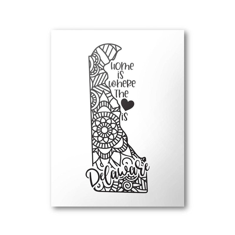 Delaware Poster | Custom Color | Home Is Where The Heart Is