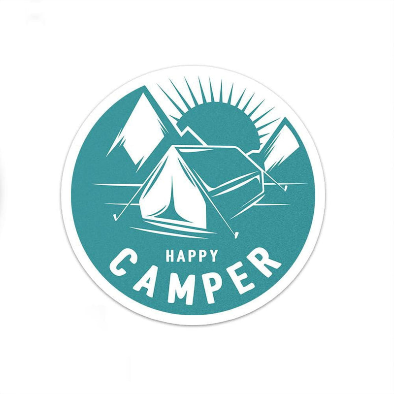 Happy Camper Sticker | Camping Sticker | Laptop Sticker | Car Decal | Bumper Sticker | Multiple Sizes Available