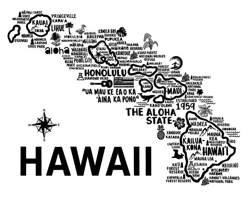 Hawaii Map Print | Katie Ford