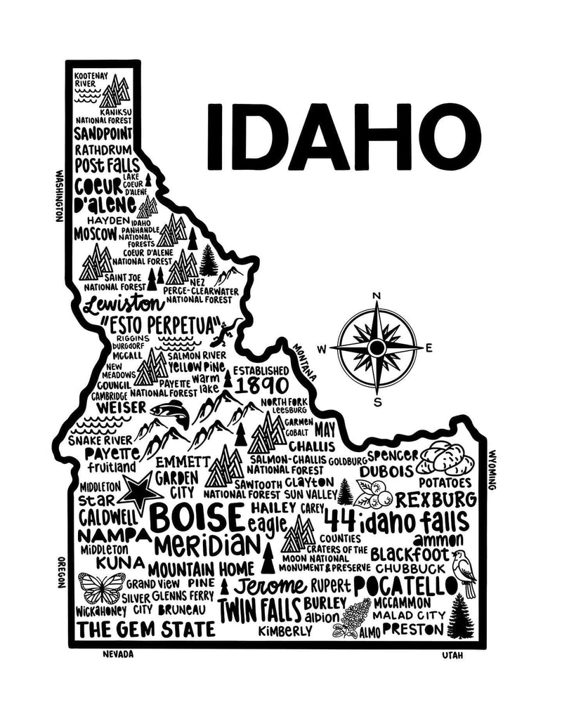 Idaho Map Print | Katie Ford