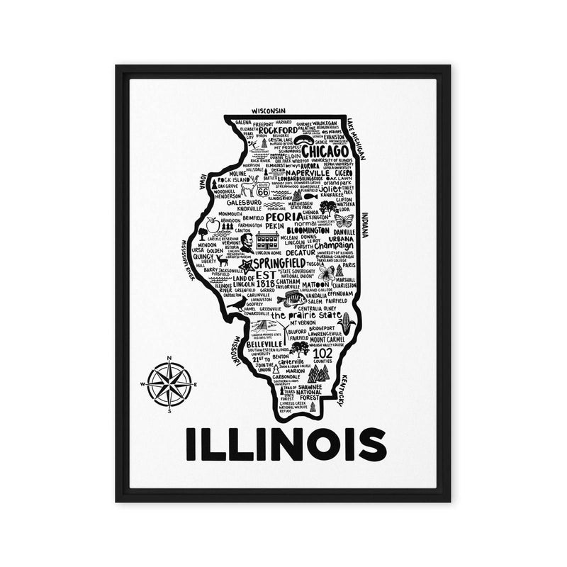 Illinois Framed Canvas Print