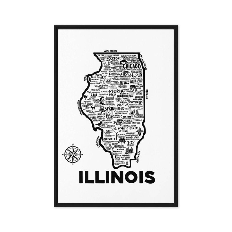 Illinois Framed Canvas Print