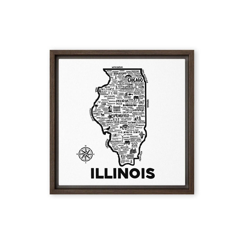 Illinois Framed Canvas Print