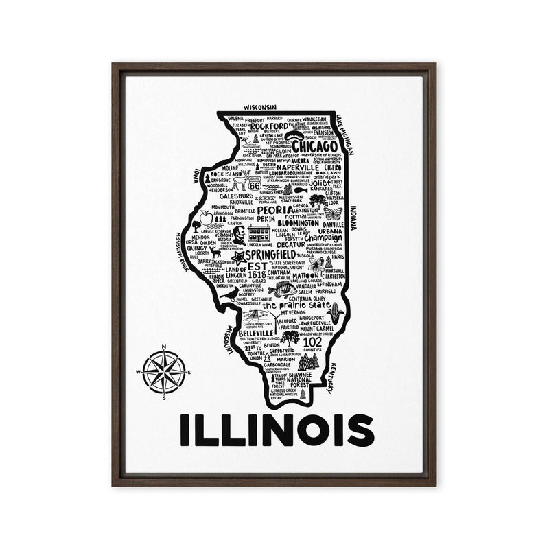 Illinois Framed Canvas Print