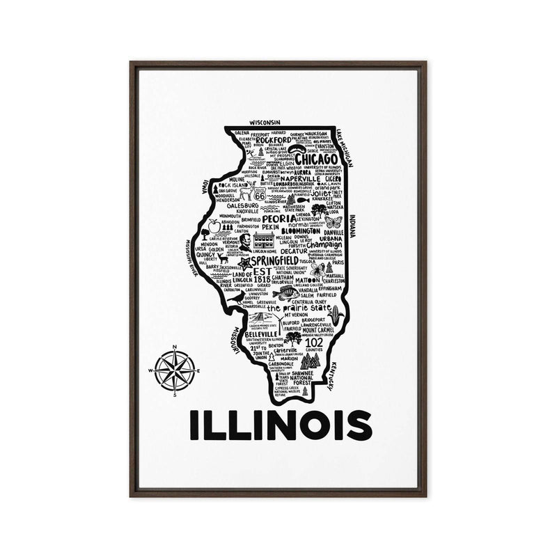 Illinois Framed Canvas Print