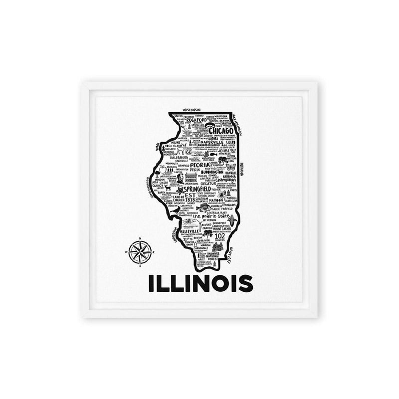 Illinois Framed Canvas Print