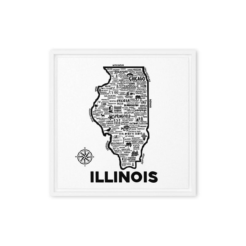 Illinois Framed Canvas Print