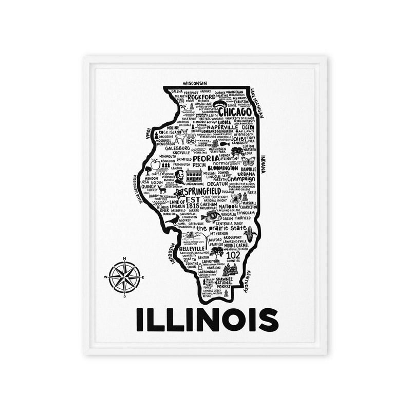 Illinois Framed Canvas Print