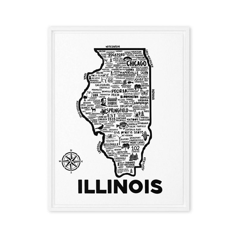 Illinois Framed Canvas Print