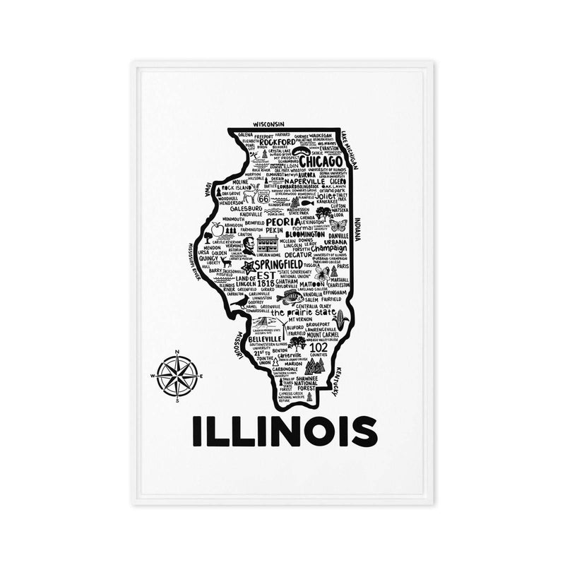 Illinois Framed Canvas Print