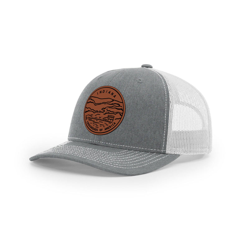 Indiana Hat | Leather Patch Hat | Trucker Hat