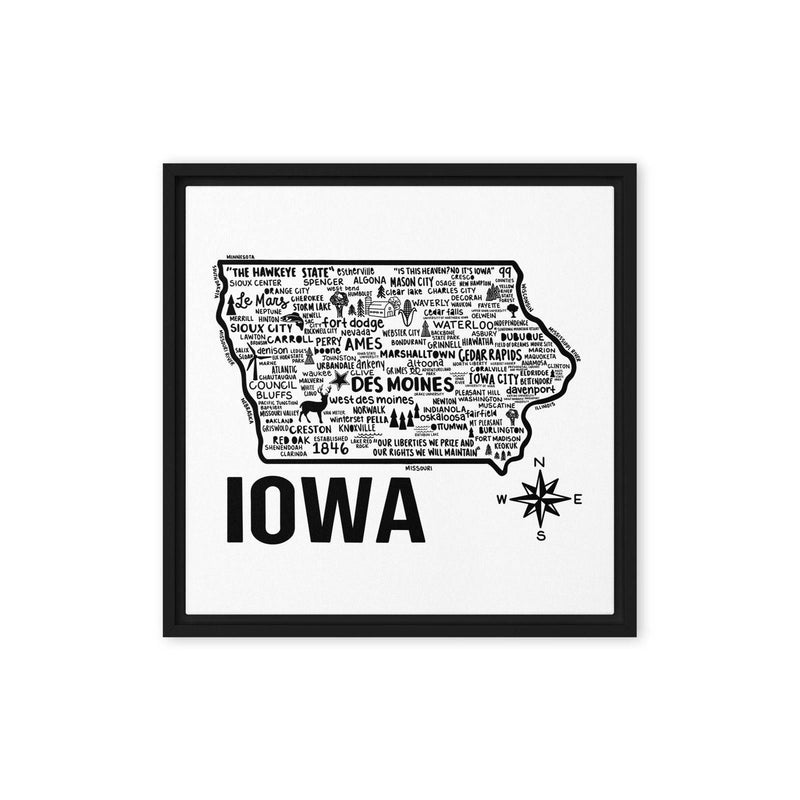 Iowa Framed Canvas Print