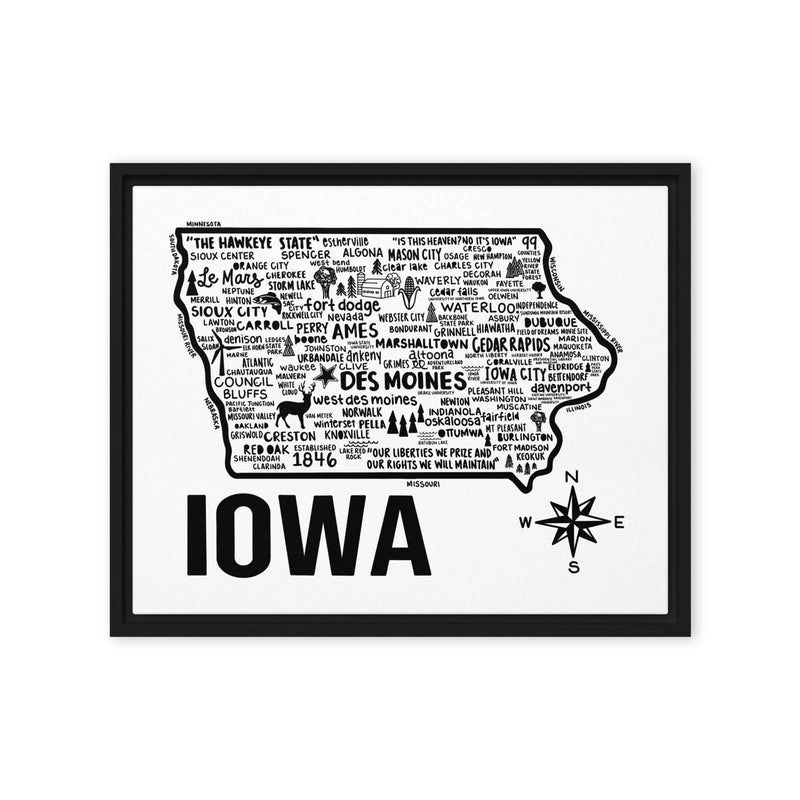 Iowa Framed Canvas Print