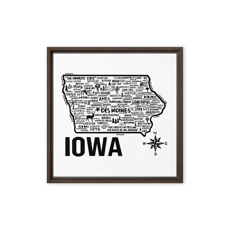 Iowa Framed Canvas Print