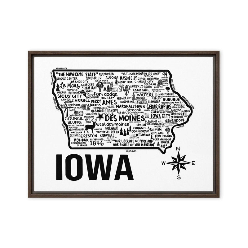 Iowa Framed Canvas Print