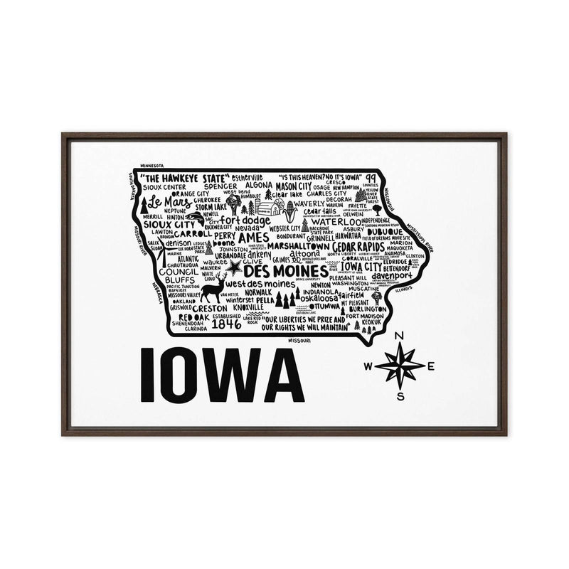 Iowa Framed Canvas Print