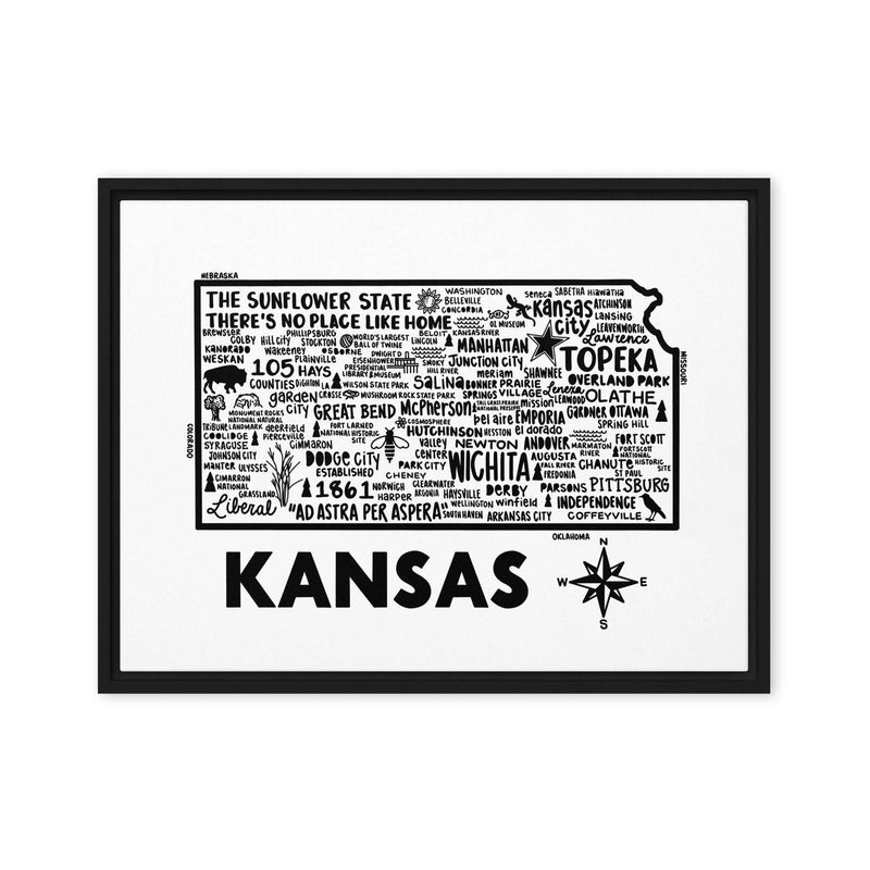 Kansas Framed Canvas Print