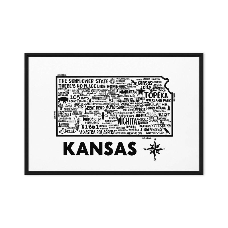 Kansas Framed Canvas Print