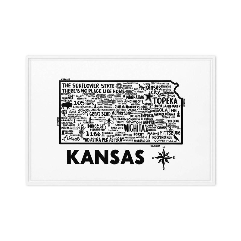 Kansas Framed Canvas Print