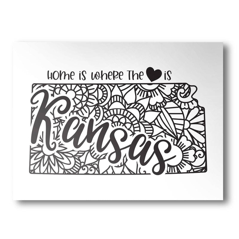 Kansas Poster | Custom Color | Home Is Where The Heart Is