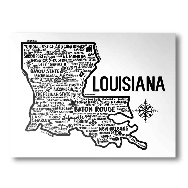 Louisiana Map Print | Katie Ford