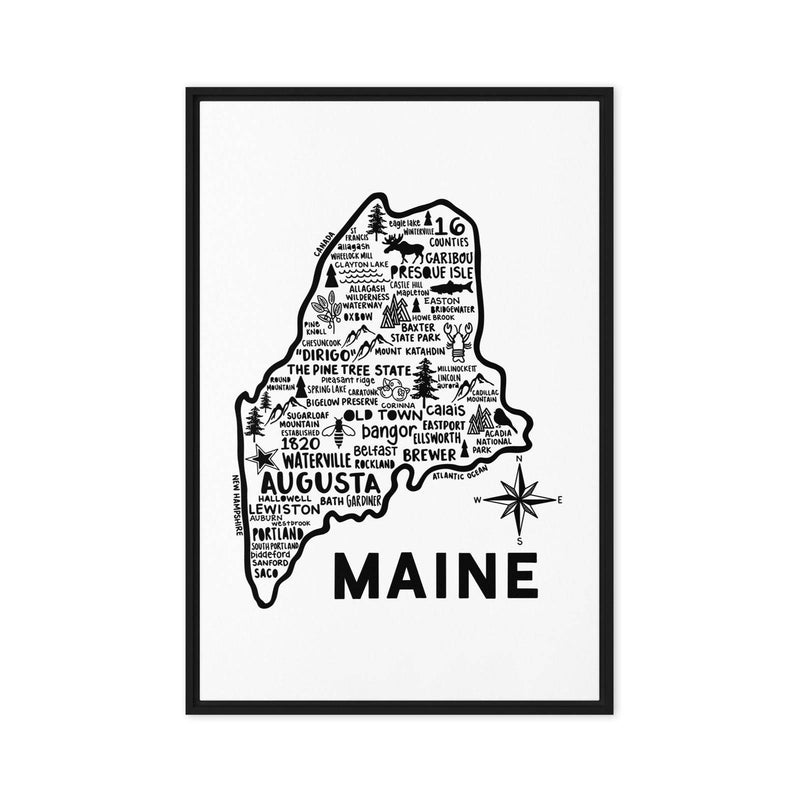 Maine Framed Canvas Print