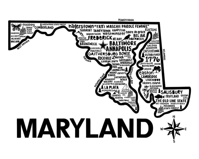 Maryland Map Print | Katie Ford