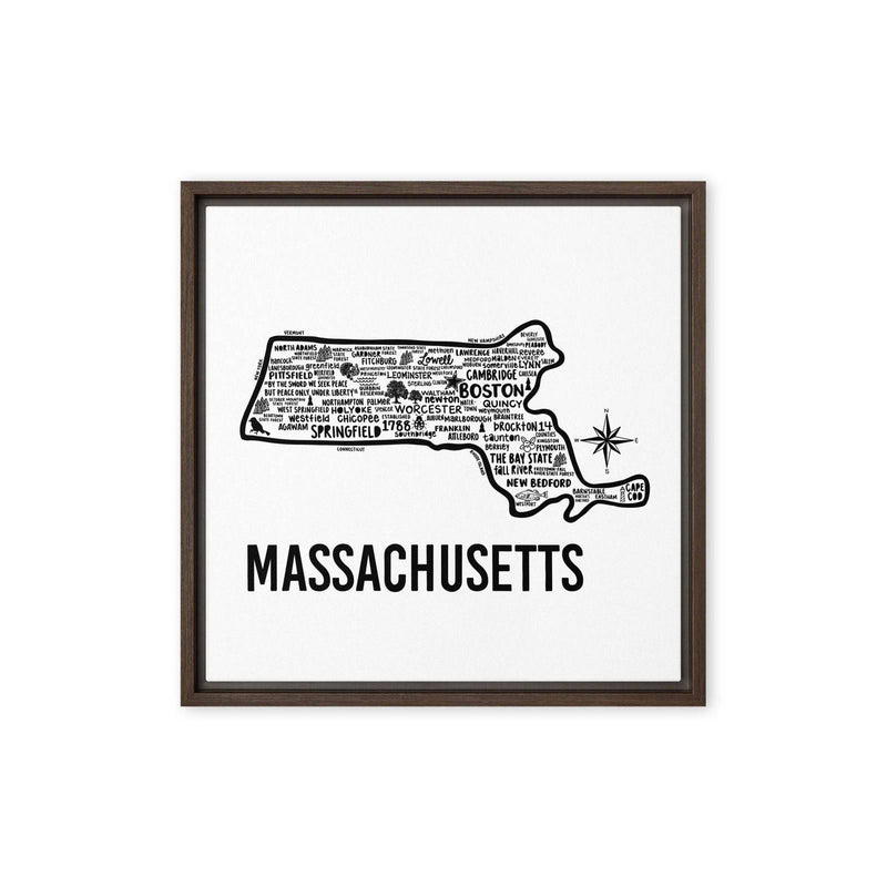 Massachusetts Framed Canvas Print