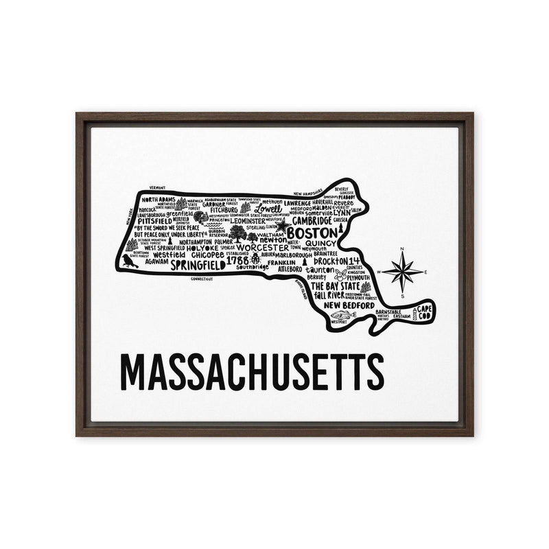 Massachusetts Framed Canvas Print