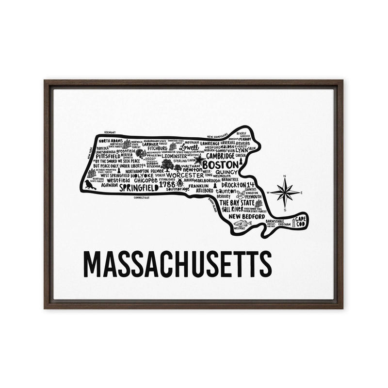 Massachusetts Framed Canvas Print