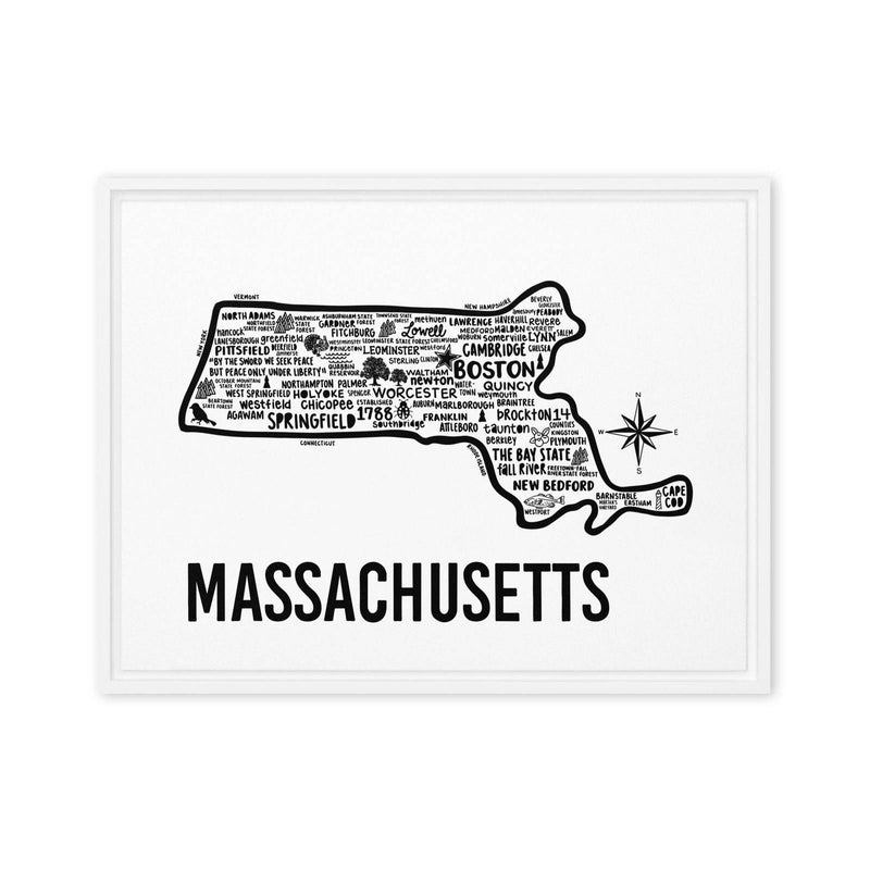 Massachusetts Framed Canvas Print